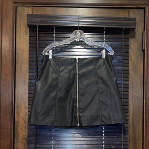 Faux Black Leather Skirt